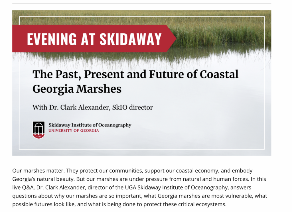 16. Increase Awareness of Wildlife and Habitat Protection<br>I post frequently about local wildlife, especially our birds and dolphins. We attend events at Skidaway Institute of Oceanography about our marshes (big habitat) and sea life, and have speakers come to our club for "Wisdom Wednesday. One photo here is of Rene Heidt of Sundial Charters (a certified naturalist, also a sailor and club member) speaking at the Tybee Marine Science Center about dolphins along with professors from Savannah State University